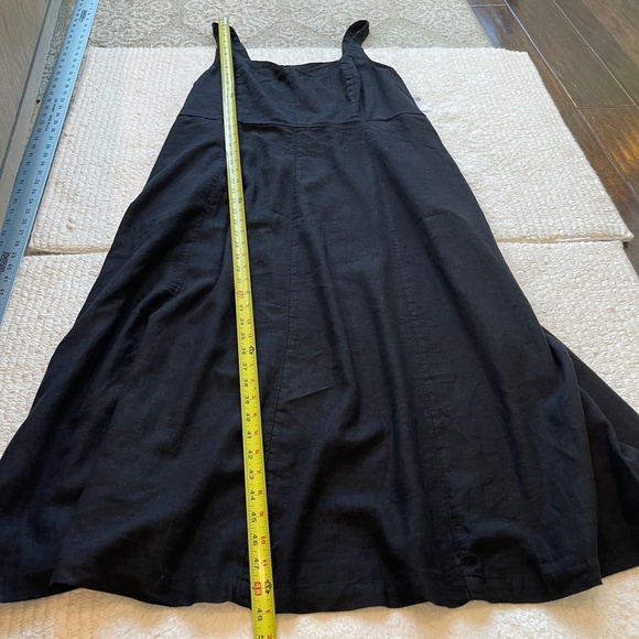 Old Navy Dress Women's XXL Babydoll Linen Blend Sleeveless Midi Pockets Black - Picture 13 of 14